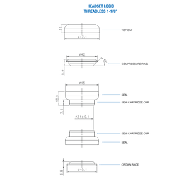 Ritchey Logic Threadless Headset silver-black
