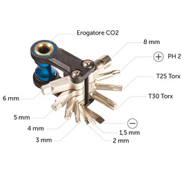 Chiave multitool 12 funzioni + CO2 BRN